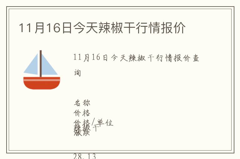 11月16日今天辣椒干行情報價