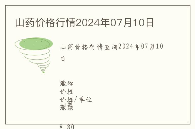 山藥價格行情2024年07月10日