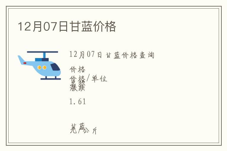 12月07日甘藍(lán)價格