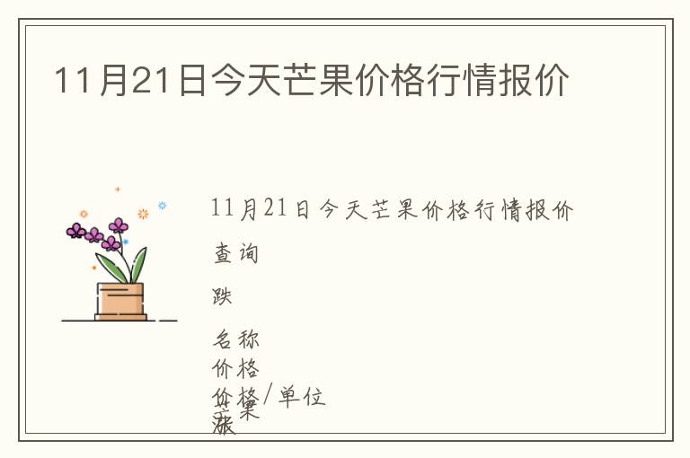 11月21日今天芒果價格行情報價