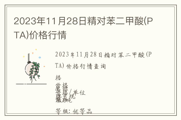 2023年11月28日精對苯二甲酸(PTA)價格行情