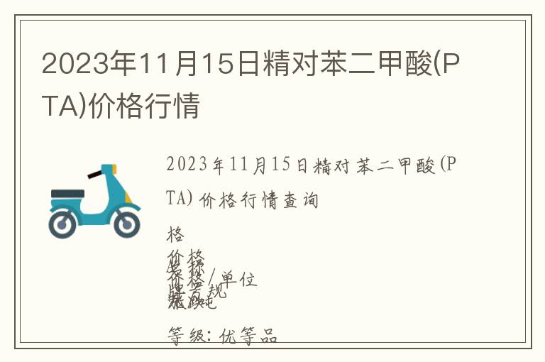 2023年11月15日精對苯二甲酸(PTA)價格行情