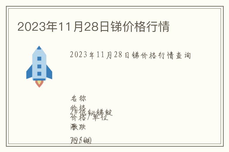 2023年11月28日銻價(jià)格行情