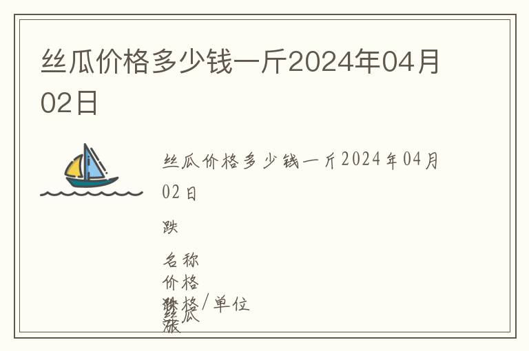 絲瓜價格多少錢一斤2024年04月02日