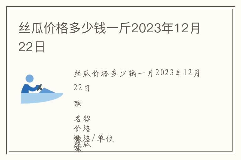 絲瓜價格多少錢一斤2023年12月22日