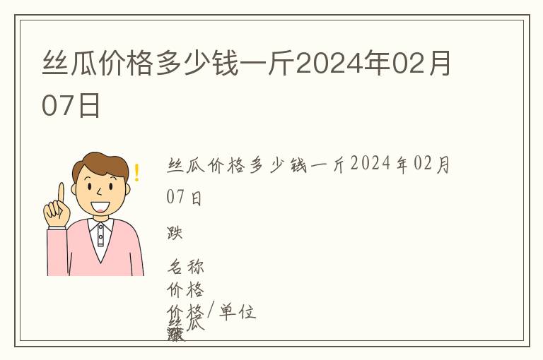 絲瓜價格多少錢一斤2024年02月07日