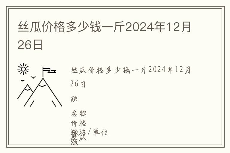 絲瓜價格多少錢一斤2024年12月26日