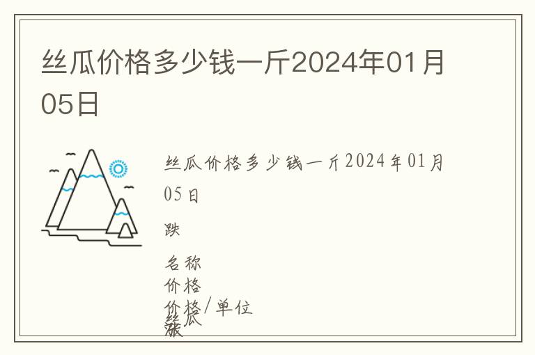 絲瓜價格多少錢一斤2024年01月05日