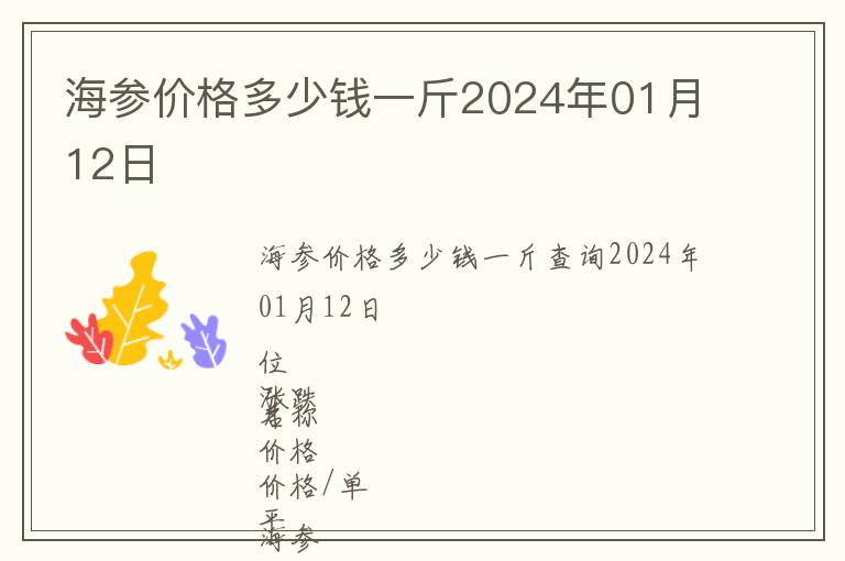 海參價格多少錢一斤2024年01月12日