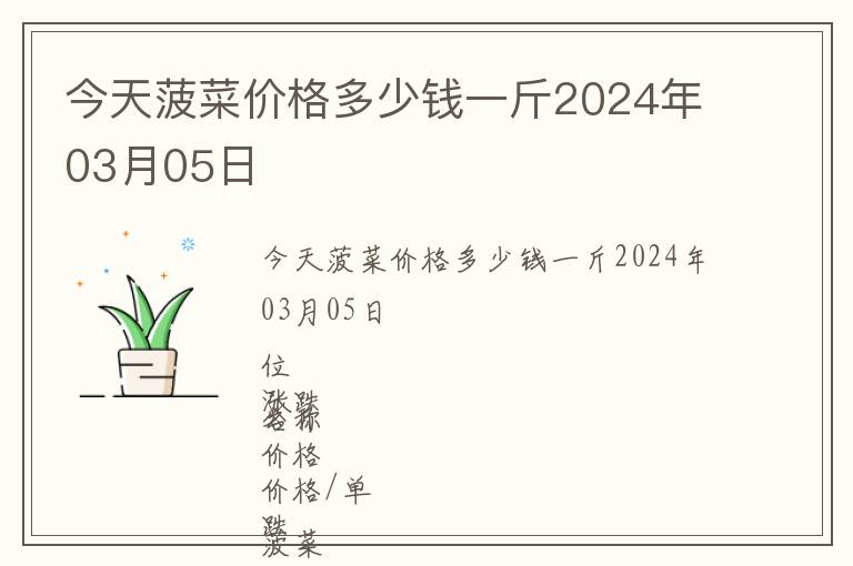 今天菠菜價格多少錢一斤2024年03月05日