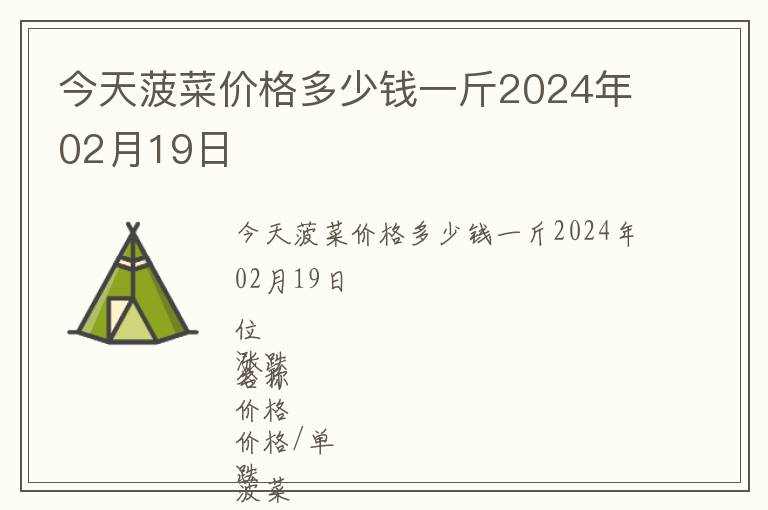 今天菠菜價格多少錢一斤2024年02月19日