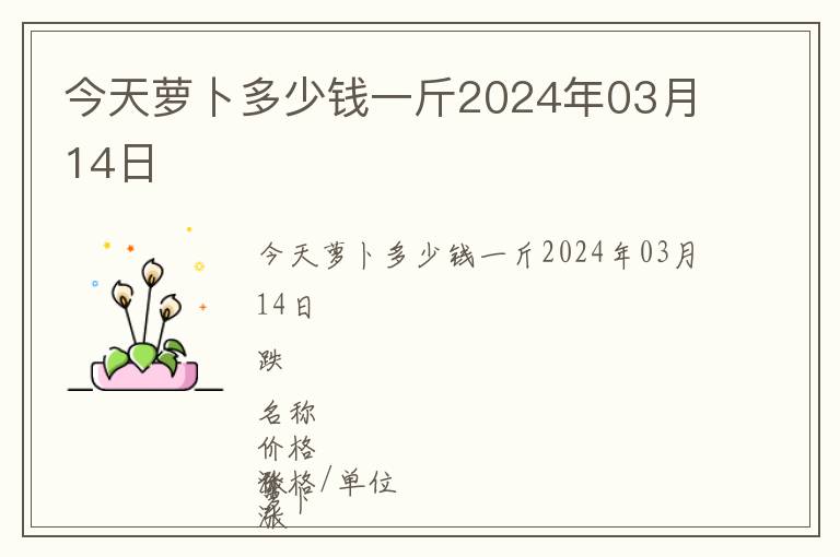 今天蘿卜多少錢一斤2024年03月14日