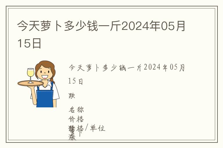 今天蘿卜多少錢一斤2024年05月15日