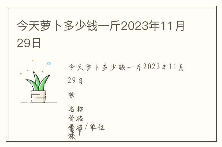 今天蘿卜多少錢一斤2023年11月29日