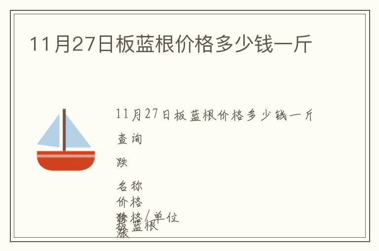 11月27日板藍根價格多少錢一斤