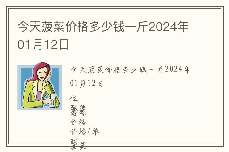 今天菠菜價格多少錢一斤2024年01月12日