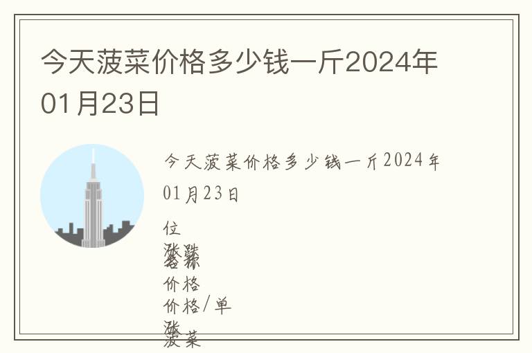 今天菠菜價格多少錢一斤2024年01月23日