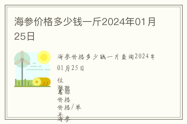 海參價格多少錢一斤2024年01月25日