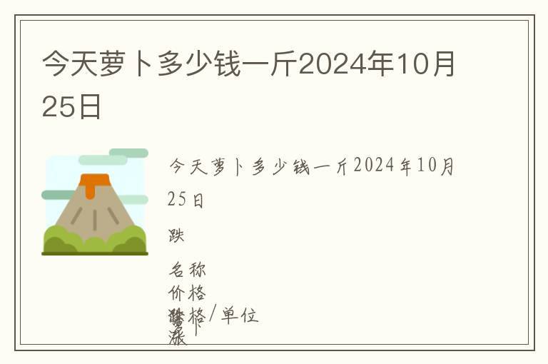 今天蘿卜多少錢一斤2024年10月25日