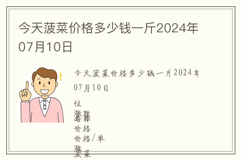 今天菠菜價格多少錢一斤2024年07月10日