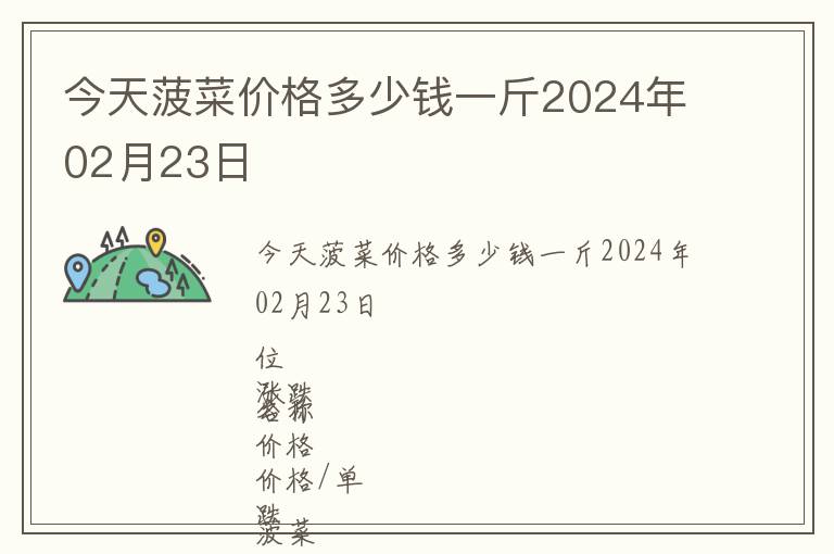 今天菠菜價格多少錢一斤2024年02月23日