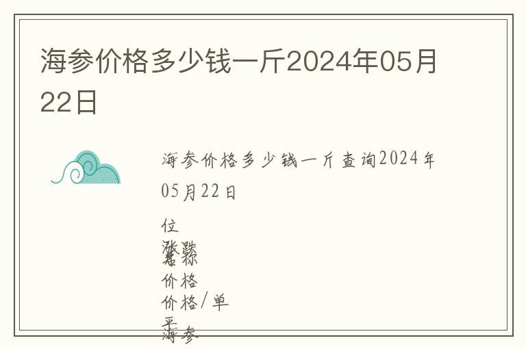 海參價(jià)格多少錢(qián)一斤2024年05月22日