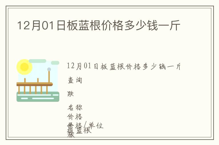 12月01日板藍根價格多少錢一斤