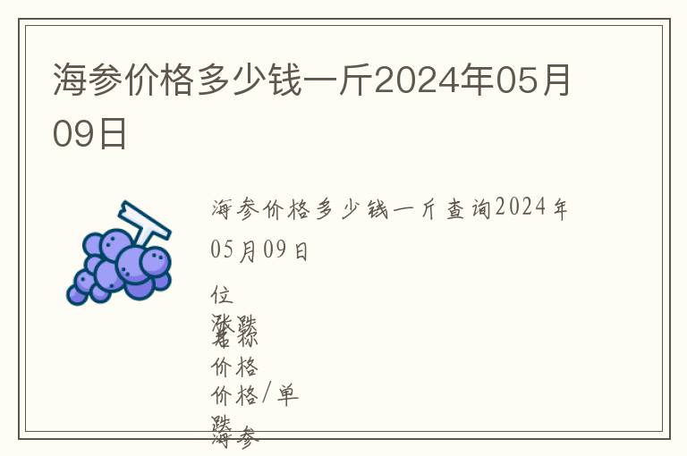 海參價格多少錢一斤2024年05月09日