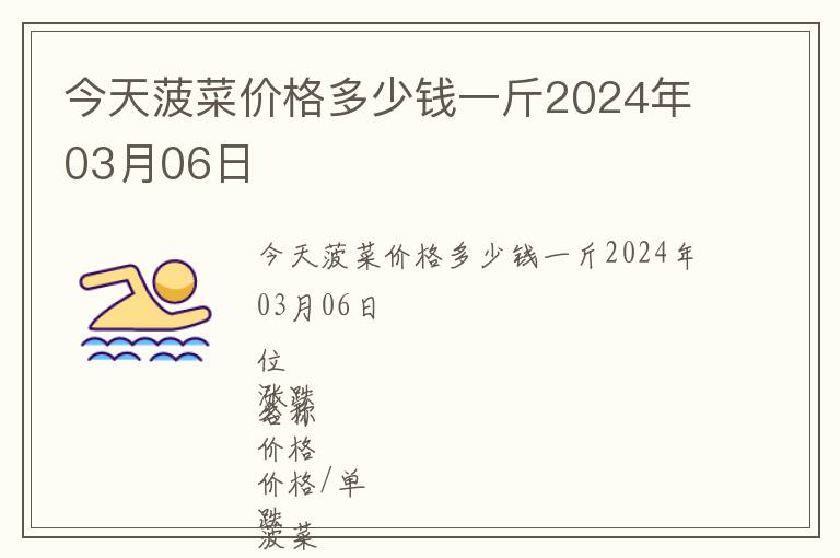 今天菠菜價格多少錢一斤2024年03月06日