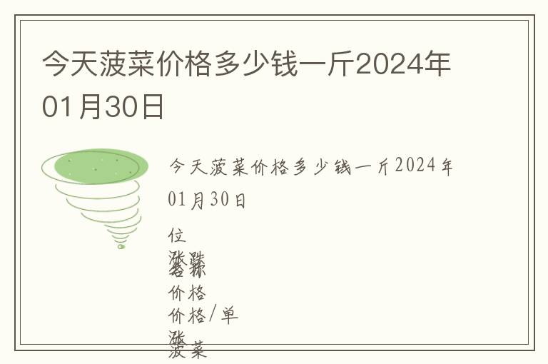 今天菠菜價格多少錢一斤2024年01月30日