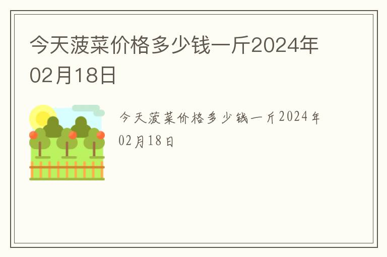 今天菠菜價格多少錢一斤2024年02月18日