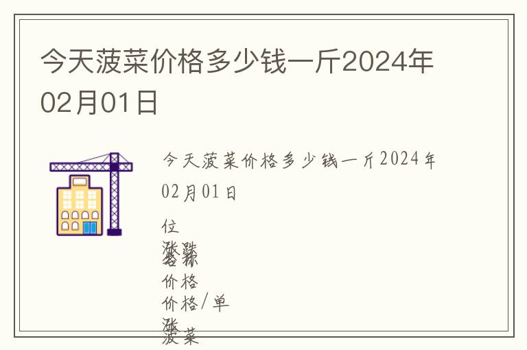 今天菠菜價格多少錢一斤2024年02月01日