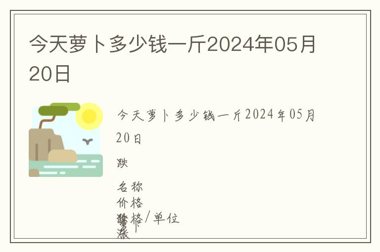 今天蘿卜多少錢一斤2024年05月20日