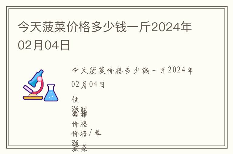 今天菠菜價格多少錢一斤2024年02月04日