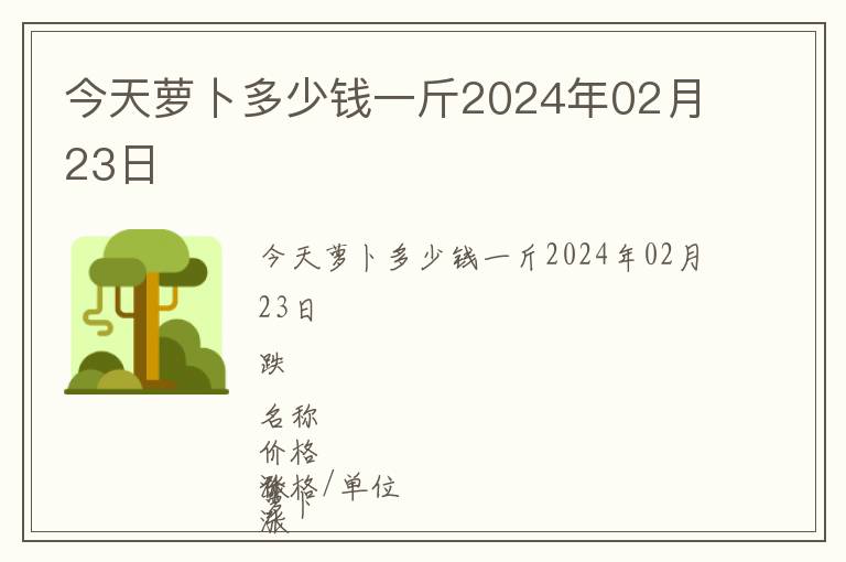 今天蘿卜多少錢(qián)一斤2024年02月23日