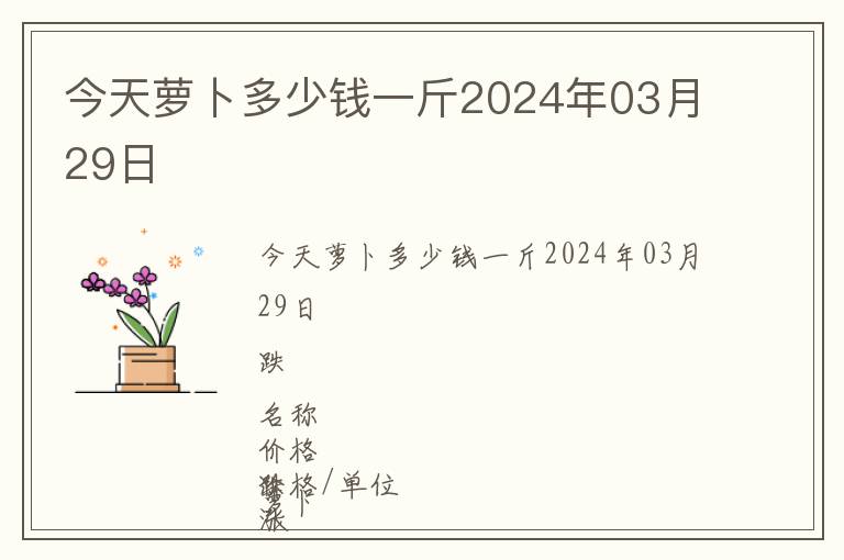 今天蘿卜多少錢一斤2024年03月29日