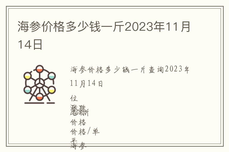 海參價格多少錢一斤2023年11月14日