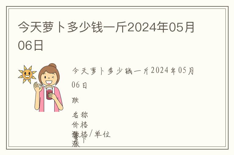 今天蘿卜多少錢一斤2024年05月06日