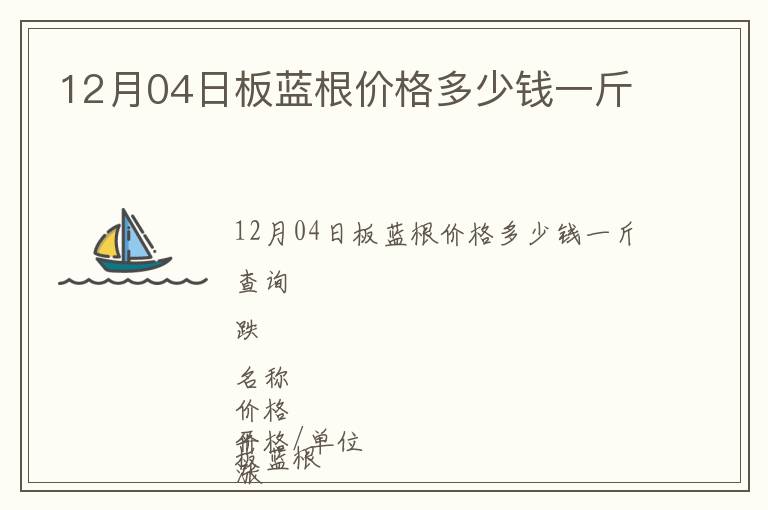 12月04日板藍根價格多少錢一斤