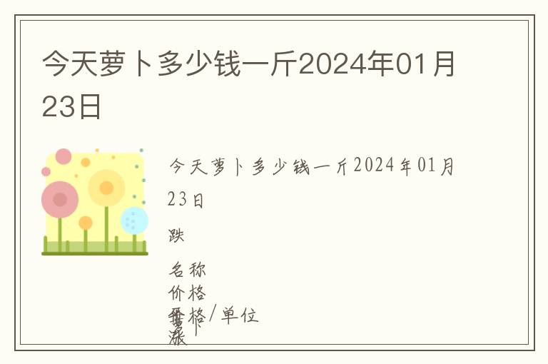 今天蘿卜多少錢一斤2024年01月23日