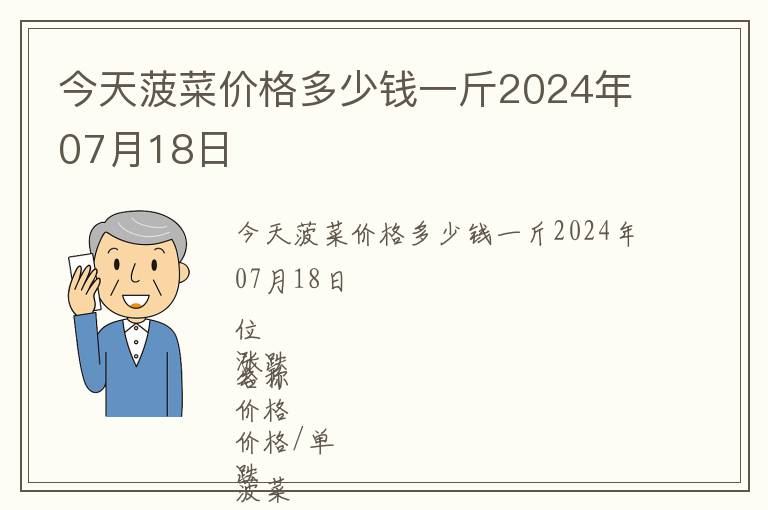 今天菠菜價格多少錢一斤2024年07月18日