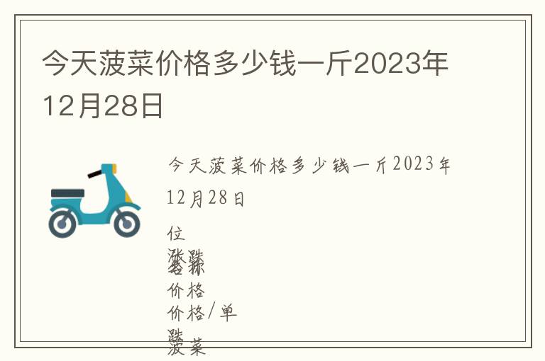 今天菠菜價格多少錢一斤2023年12月28日