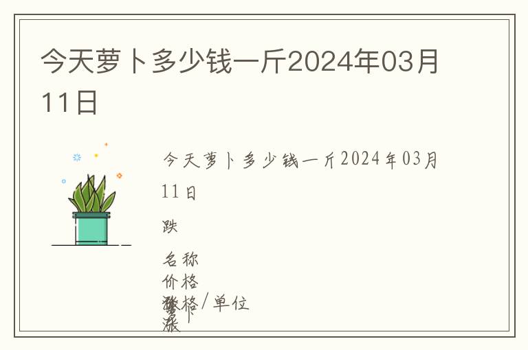 今天蘿卜多少錢一斤2024年03月11日