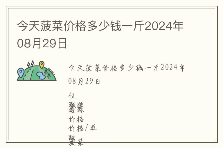 今天菠菜價格多少錢一斤2024年08月29日