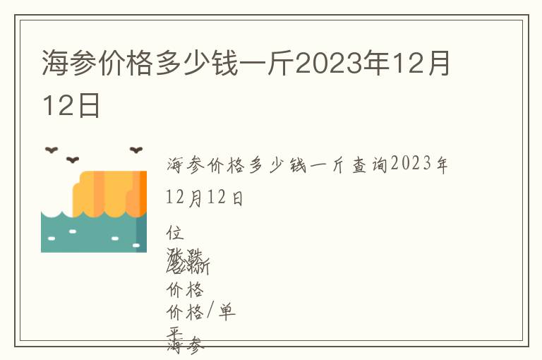 海參價格多少錢一斤2023年12月12日