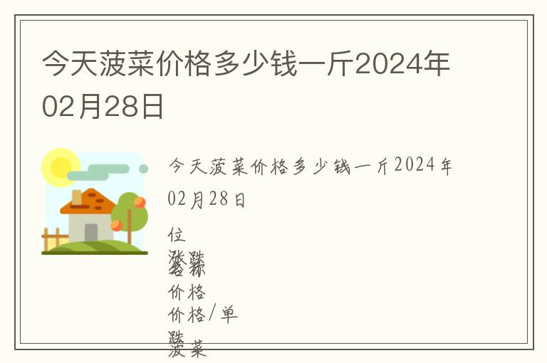 今天菠菜價格多少錢一斤2024年02月28日