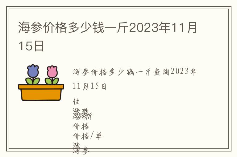 海參價格多少錢一斤2023年11月15日