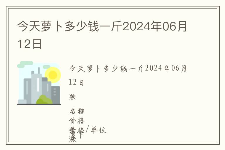 今天蘿卜多少錢一斤2024年06月12日