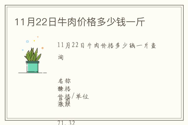 11月22日牛肉價格多少錢一斤