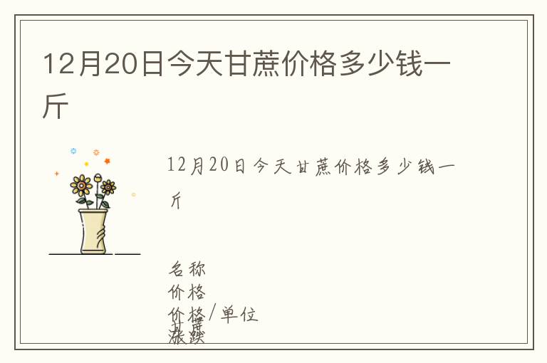 12月20日今天甘蔗價格多少錢一斤